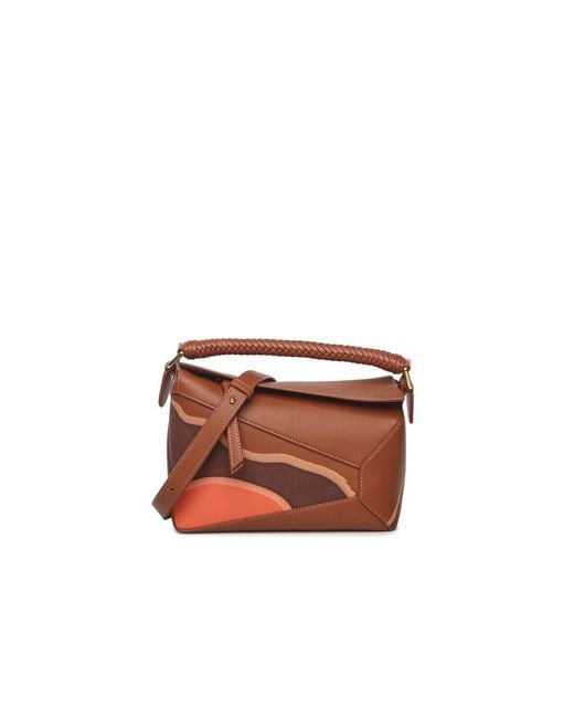 Loewe Brown Small Puzzle Edge Landscape Bag