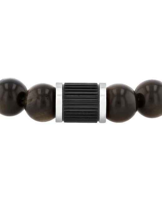 Robert Alton Black Obsidian Bead Bolo Bracelet for men