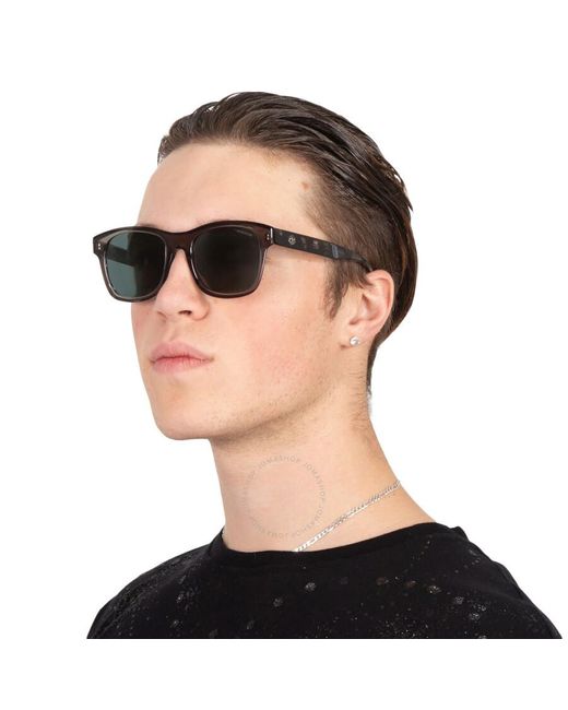 Moncler Glancer Green Square Sunglasses Ml0192-f 01v 55 in Blue 