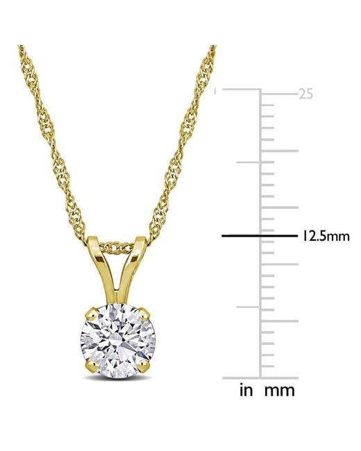 Created Forever Metallic 1Ct Tw Lab-Grown Diamond Solitaire Pendant With Chain