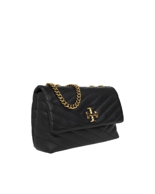 Tory Burch Black Kira Chevron Small Convertible Shoulder Bag