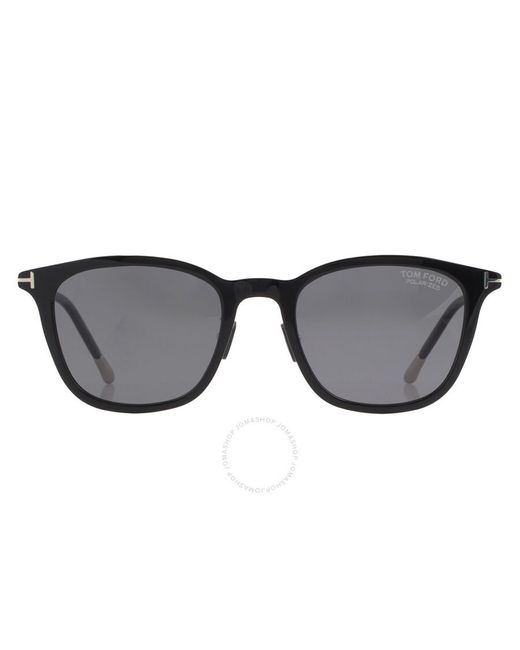 Tom Ford Black Polarized Smoke Square Sunglasses Ft0956-d 01d 52 for men