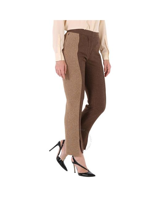 Burberry Brown Dark Tan Wool And Cashmere Trousers