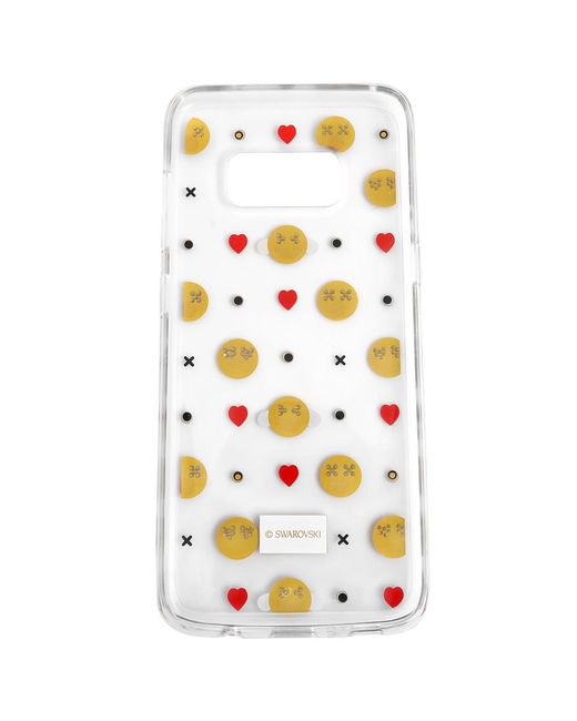 Swarovski White Transparent Humorist Galaxy S8 Smartphone Case With Bumper