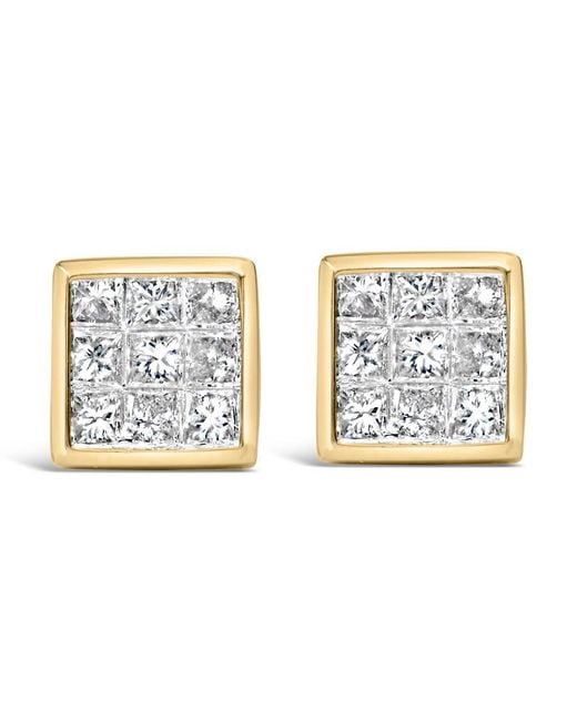 Haus of Brilliance Metallic 14K 1.0 Cttw Princess Cut Diamond Composite Stud Earrings With Screw Backs (J-K Color, Si1-Si2 Clarity)