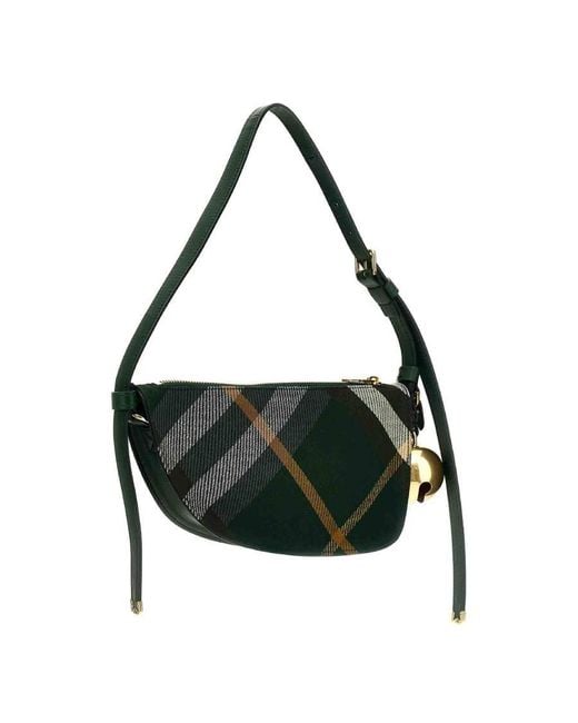 Burberry Black Check Print Shield Shoulder Bag