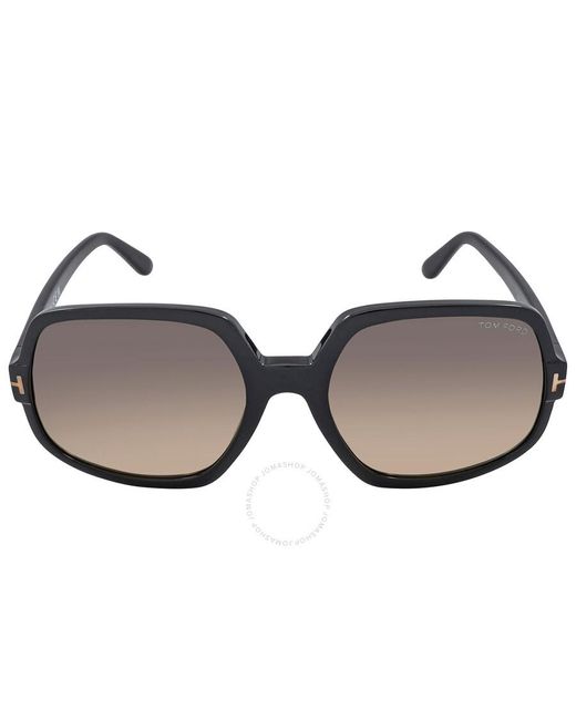 Tom Ford Brown Delphine Smoke Gradient Oversized Sunglasses Ft0992 01b 60