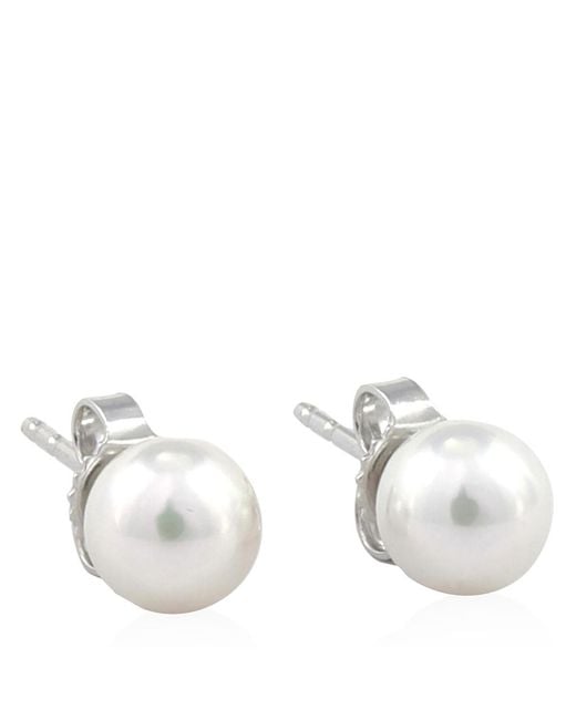 Mikimoto White Akoya Pearl Stud Earrings With 18K 6-6.5Mm A Grade for men