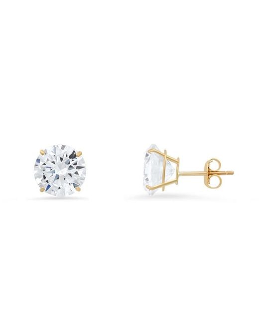 Kylie Harper Metallic 10K 6Mm Round-Cut Cubic Zirconia Cz Stud Earrings