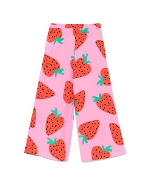Stella McCartney Red Graphic Print Wide Pants