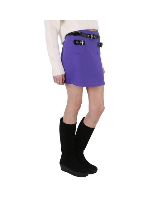 Moschino Purple Ladies Piped Mini Skirt, Brand Size 40 (Us Size 6)