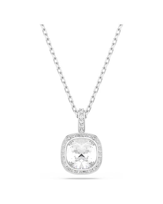 Swarovski Metallic Una Angelic Pendant, Cushion Cut, Rhodium Plated