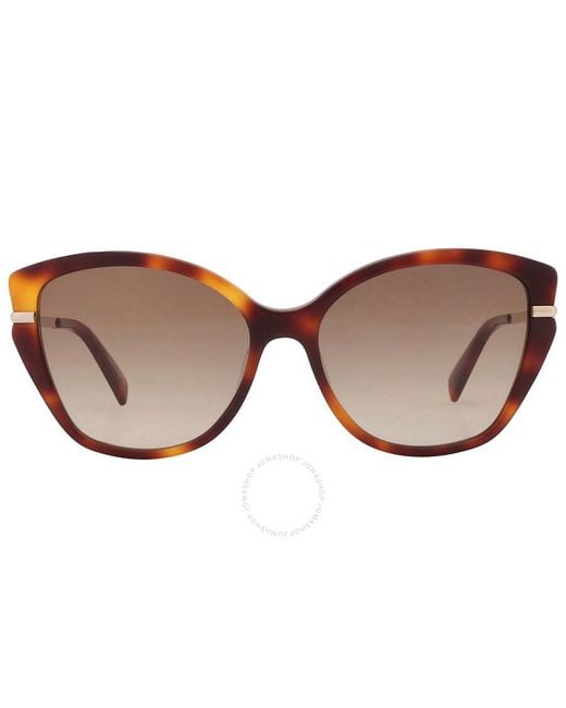 Longchamp Brown Gradient Butterfly Sunglasses Lo627s 214 57