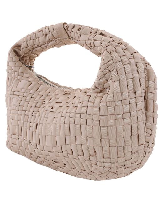 Maria La Rosa Brown Rebirth Woven Ribbon Top-Handle Bag