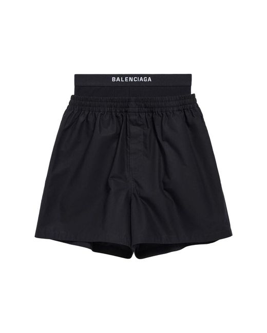 Balenciaga Black Hybrid Cotton Boxer Shorts for men