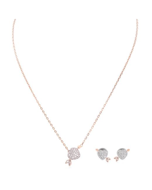 Swarovski Metallic Idyllia Heart With Arrow Earring And Necklace Set