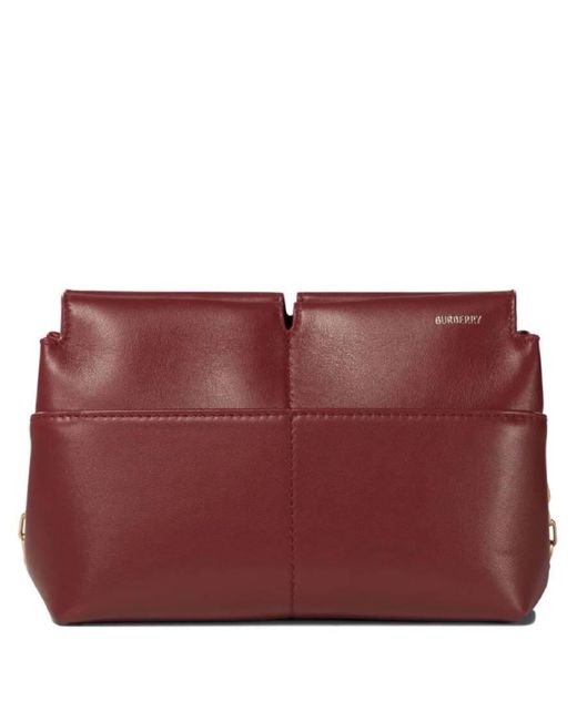 Burberry Red Ekd Snip Chain Linked Clutch Bag