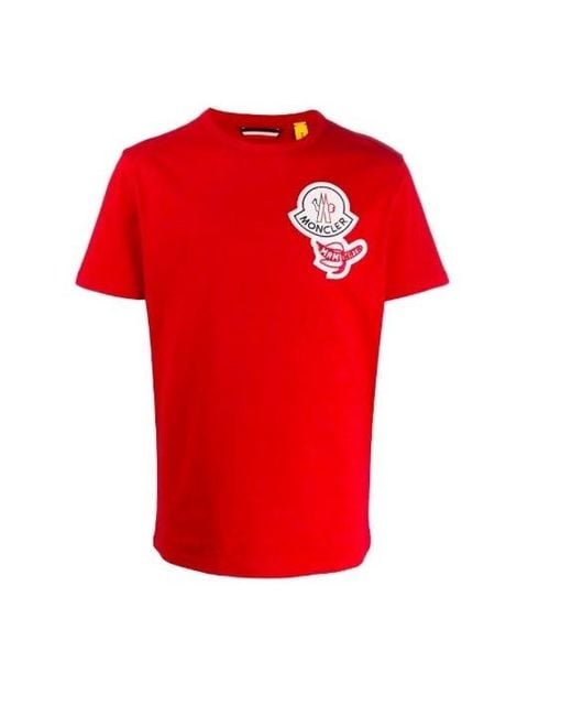 mens red moncler t shirt