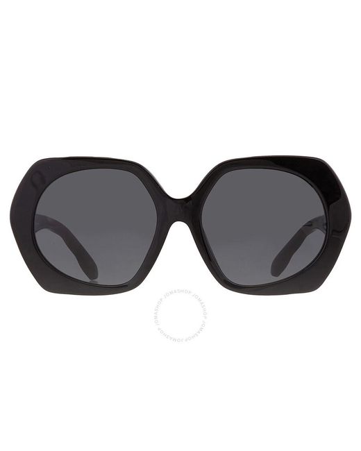 Tory Burch Black Kira Oversized Geometric Sunglasses