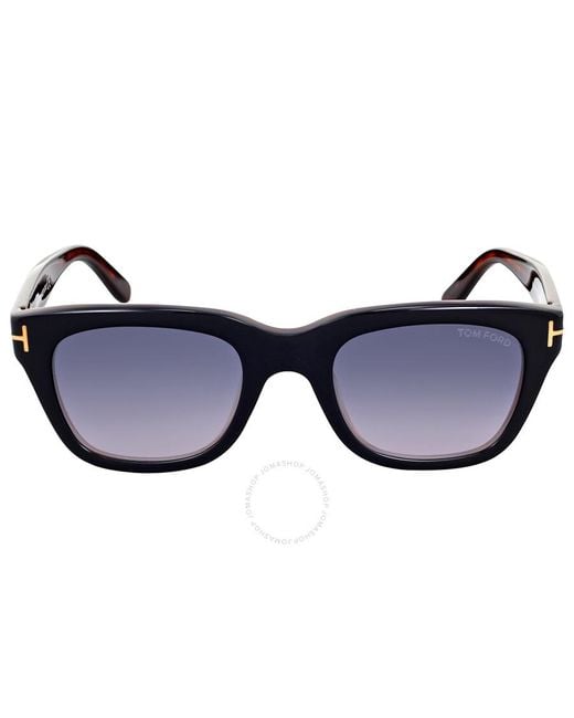 Tom Ford Blue Snowdon Smoke Gradient Square Sunglasses Ft0237 05b 50 for men
