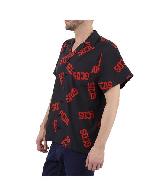 Gcds Black Monogram Shirt Cotton Shirt for men