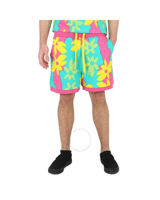 Moschino Blue All-over Floral Printed Swim Shorts for men