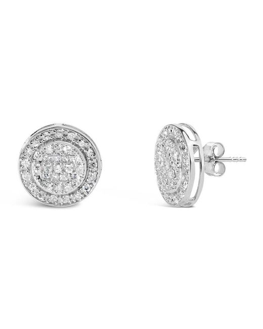 Haus of Brilliance Metallic 925 Sterling 3/4 Cttw Diamond Composite And Halo Stud Earrings (H-I Color, Si1-Si2 Clarity)