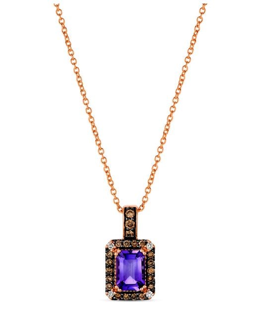 Le Vian Metallic Pendant Grape Amethyst, Chocolate Diamonds Nude Diamonds Set for men