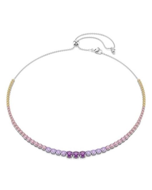 Swarovski Metallic Matrix Rhodium-Plated Crystal Necklace for men