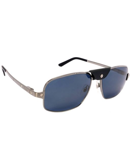 Cartier Blue Pilot Sunglasses Ct0295s 003 for men