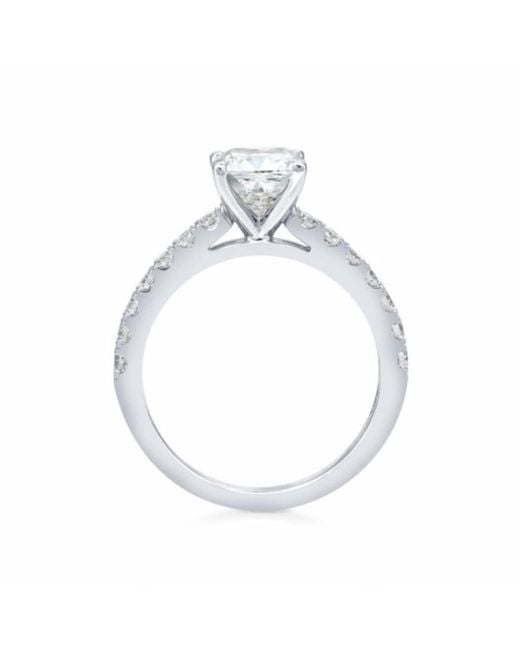 Brilliant Diamond White 2 1/2 Carat Cushion Lab Grown Diamond Engagement Ring