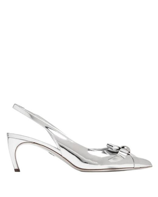 Ferragamo Metallic Brilda Bow Detail Slingback Pumps for men