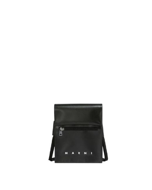 Marni Black Shoelace Strap Crossbody Bag for men