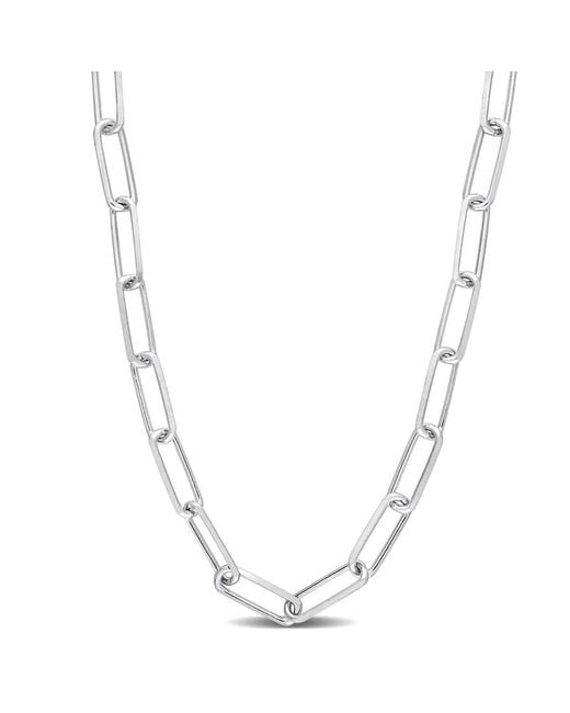 Amour Metallic 5Mm Diamond Cut Paperclip Chain Necklace