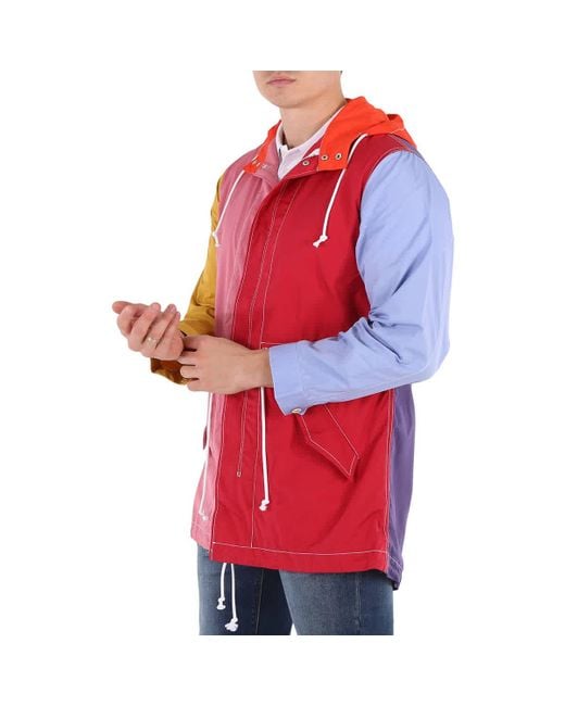 Comme des Garçons Pink Blue / Multi Hooded Drawstring Waist Jacket for men