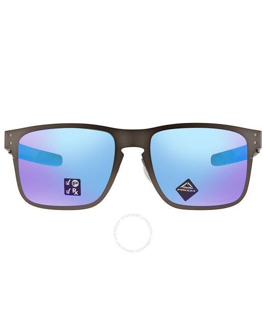 Oakley Blue Holbrook Metal Polarized Prizm Sapphire Square Sunglasses Oo4123 412307 55 for men
