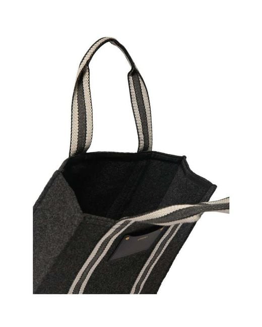 Isabel Marant Black Aruba Puebla Logo Patch Tote Bag