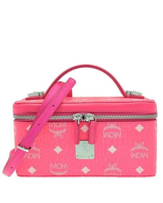 MCM Pink Rockstar Visetos Vanity Case Crossbody Bag