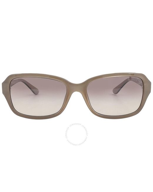 Guess Brown Gradient Rectangular Sunglasses Gu7595 57f 56