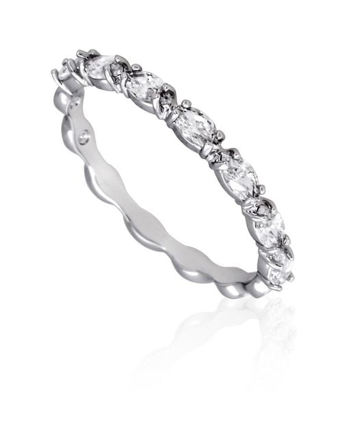 Swarovski Metallic Vittore Band Ring Rhodium Shiny, Size 50
