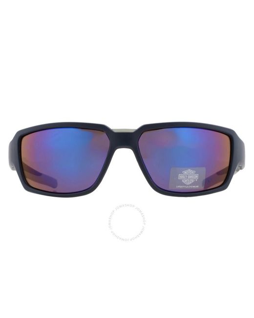 Harley Davidson Blue Mirror Wrap Sunglasses Hd0672s 91x 61 for men