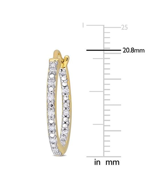 Amour Metallic 1/4 Ct Tw Diamond Inside Outside Hoop Earrings