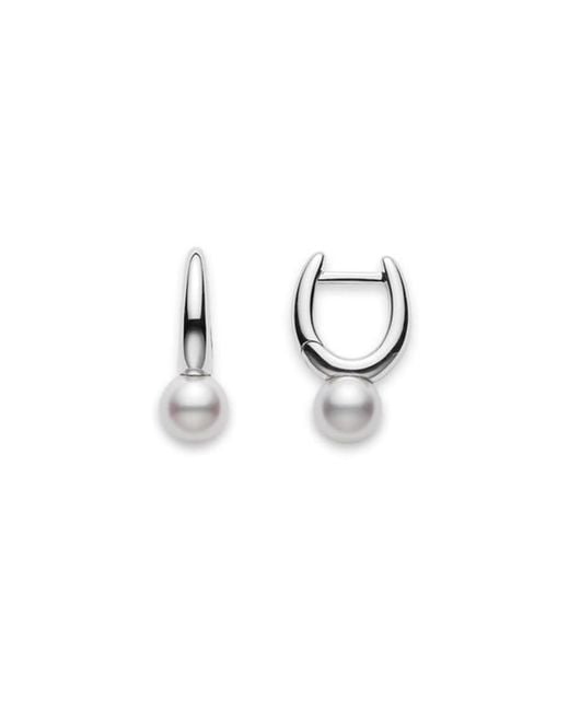 Mikimoto Metallic Classic Elegance Akoya Cultured Pearl Hoop Earrings