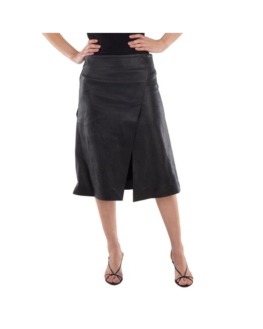 Stella McCartney Black Alter Mat Split Front A-Line Skirt, Brand Size 38 (Us