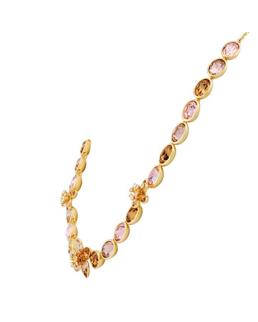 Swarovski Metallic Idyllia Mixed Cuts Crystal Flower Necklace for men