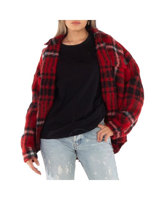 Polo Ralph Lauren Red Plaid-Check Pattern Brushed Shirt