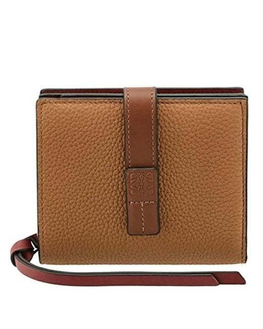 Loewe Brown Soft Grained Calfskin Compact Wallet