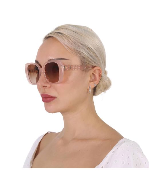 Burberry White Helena Brown Gradient Square Sunglasses Be4371 406013 52