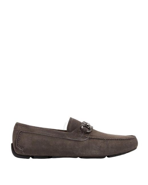 Ferragamo Brown Gancini Driving Loafers for men