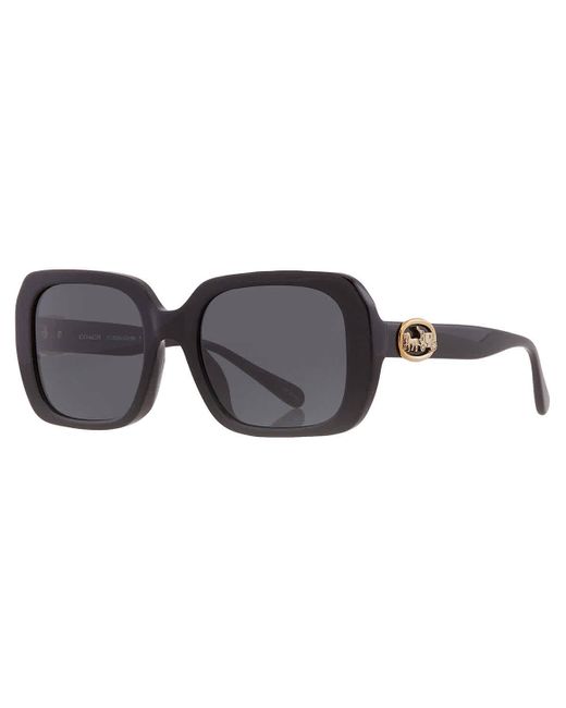 COACH Gray Dark Grey Rectangular Sunglasses Hc8329u 500287 53